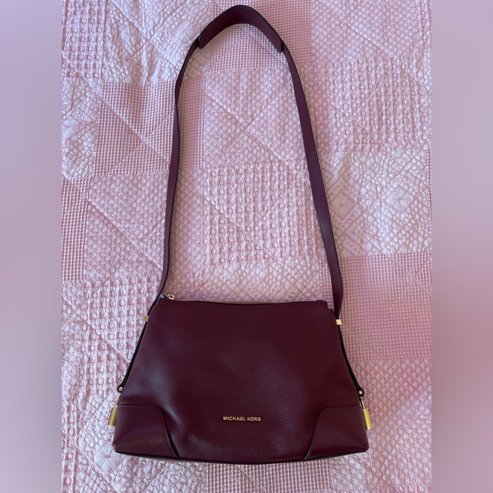 Michael Kors Burgundy Crosby Shoulder Bag